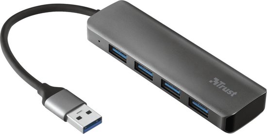 Trust Halyx Aluminium 4 Port USB 3.2 Hub - Zwart