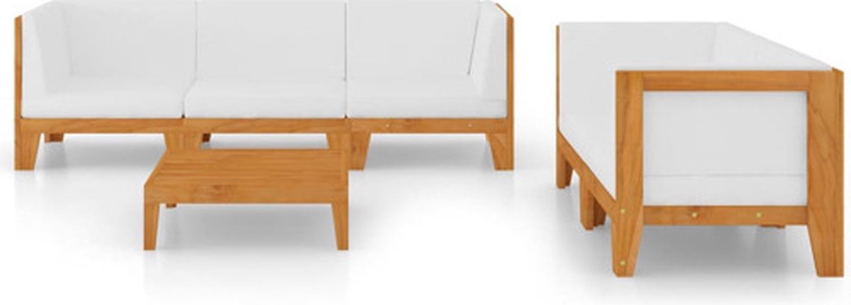 Vidaxl 6-delige Loungeset Met Kussens Massief Acaciahout