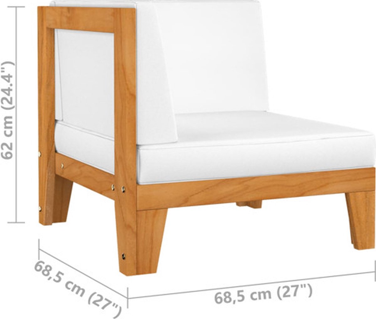 Vidaxl 6-delige Loungeset Met Kussens Massief Acaciahout