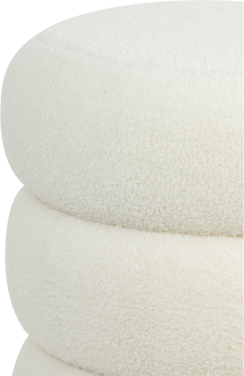 Light & Living Light&living Poef Ø40x45 cm KIMI teddy wit+goud