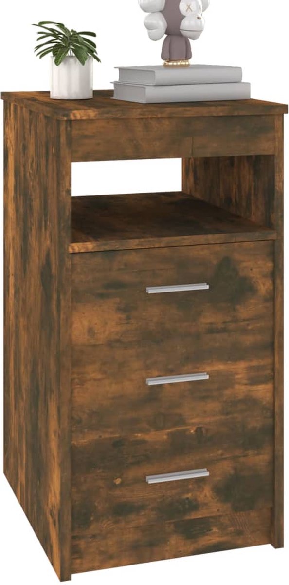 Vidaxl Ladekast 40x50x76 Cm Bewerkt Hout Gerookt Eikenkleurig - Bruin