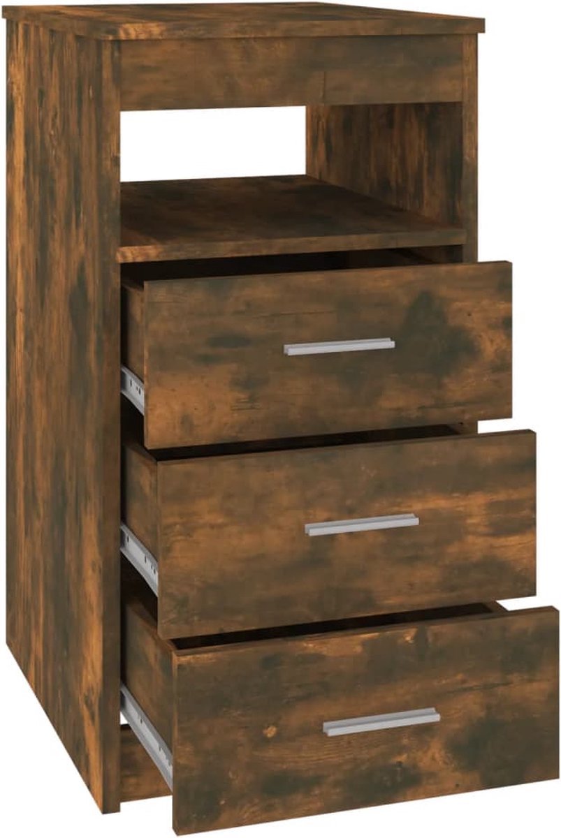 Vidaxl Ladekast 40x50x76 Cm Bewerkt Hout Gerookt Eikenkleurig - Bruin