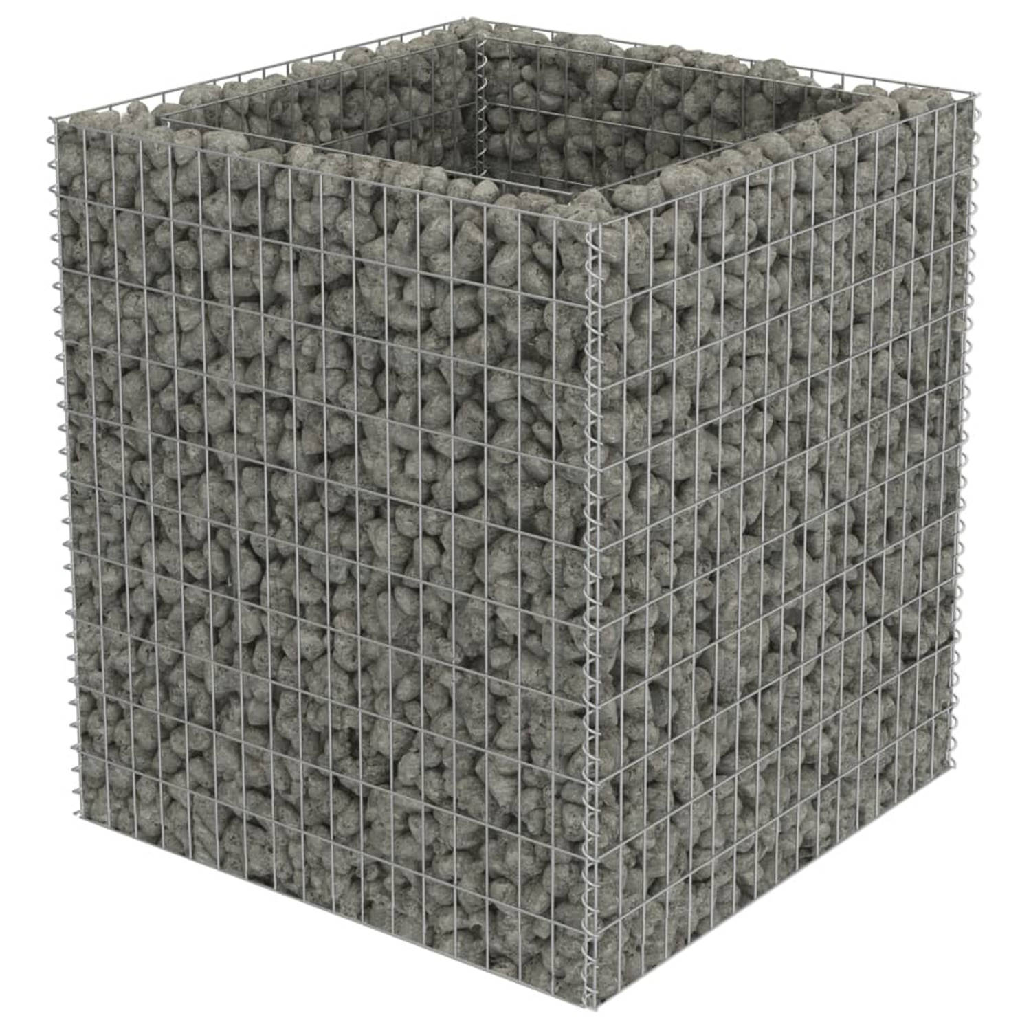 Vidaxl Gabion Plantenbak Verhoogd 90x90x100 Cm Gegalvaniseerd Staal - Plata