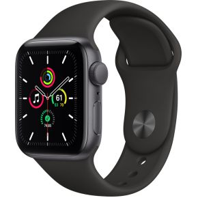 Apple Watch SE 40mm Space Gray Aluminiume Sportband - Zwart