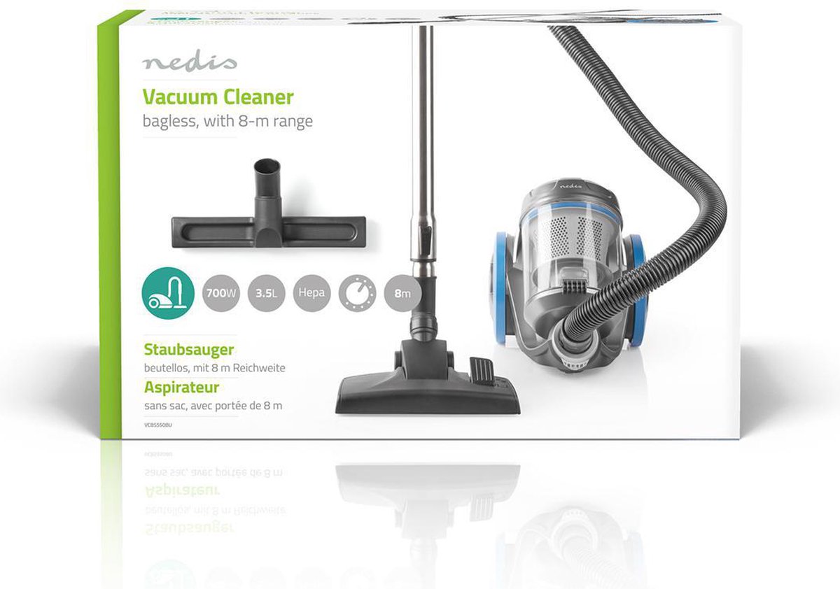 Nedis Zakloze Stofzuiger | 700 W | 3.5 l | 1 stuks - VCBS550BU - Zwart