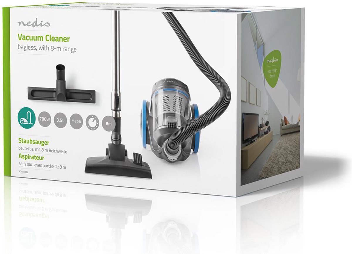 Nedis Zakloze Stofzuiger | 700 W | 3.5 l | 1 stuks - VCBS550BU - Zwart