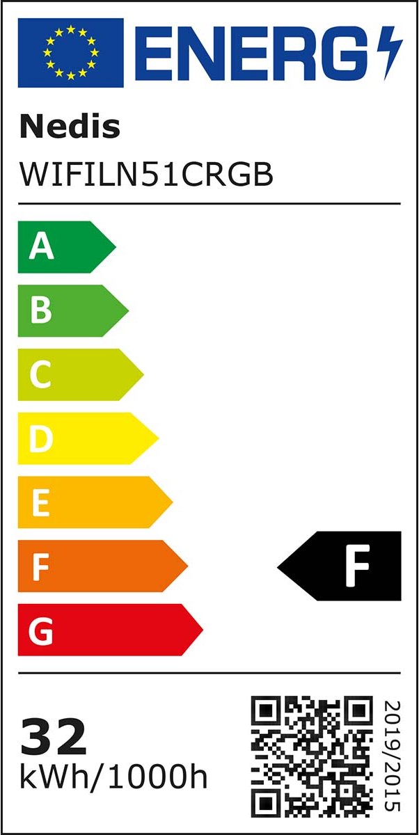 Nedis SmartLife LED-strip | Wi-Fi | 5 m | IP65 | 2700 K | 480 lm | 1 stuks - WIFILN51CRGB
