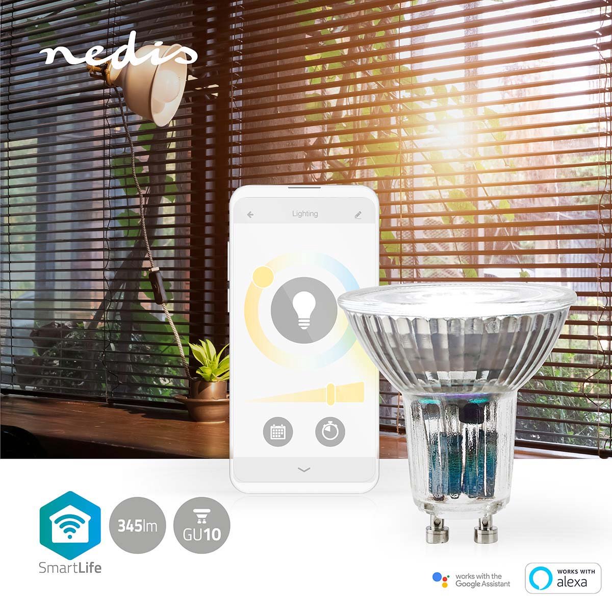 Nedis SmartLife LED Spot | Wi-Fi | GU10 | 345 lm | 4.9 W | 1 stuks - WIFILRW10GU10