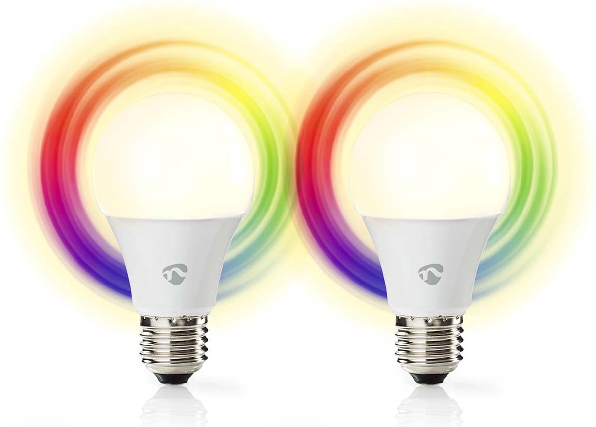 Nedis SmartLife Multicolour Lamp | Wi-Fi | E27 | 806 lm | 9 W | 1 stuks - WIFILRC20E27