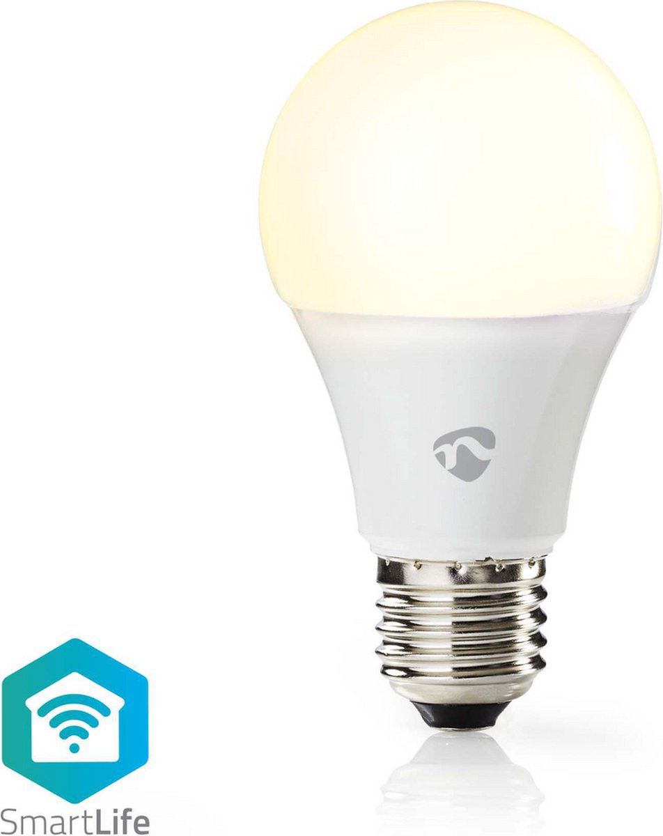 Nedis SmartLife LED Bulb | Wi-Fi | E27 | 800 lm | 9 W | 2700 K | A60 | 1 stuks - WIFILW12WTE27