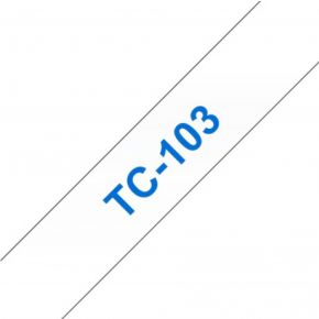 Brother TC-103 op transparant labelprinter-tape - [TC103] - Blauw