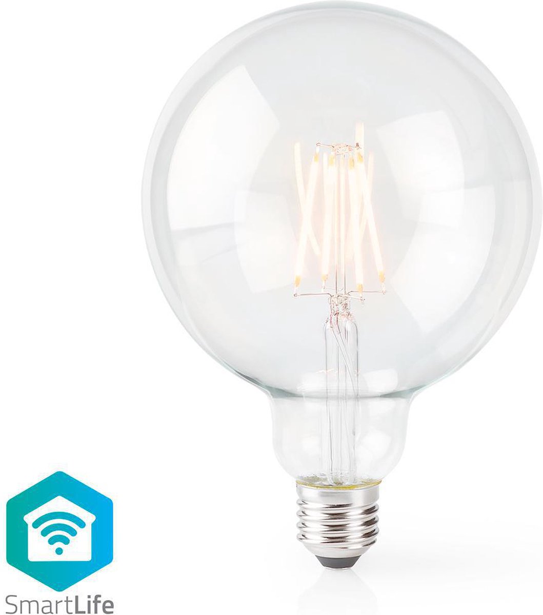 Nedis SmartLife LED Filamentlamp | Wi-Fi | E27 | 500 lm | 5 W | G125 | 1 stuks - WIFILF10WTG125