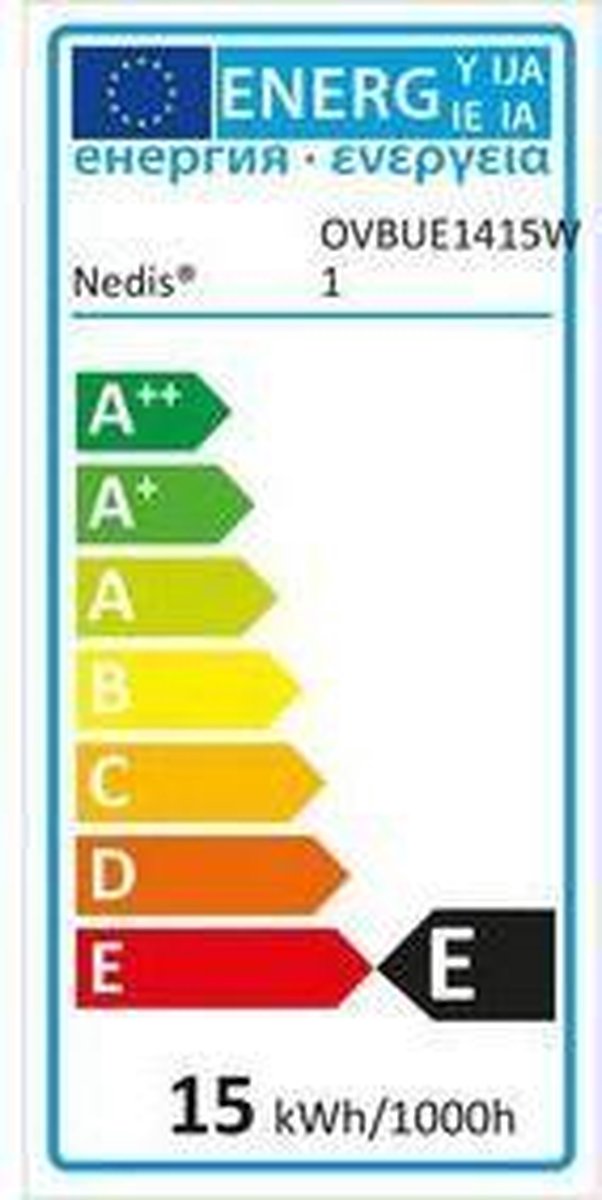 Nedis Gloeilamp voor oven | 15 W | E14 | Gloeilamp | T22 | 1 stuks - OVBUE1415W1