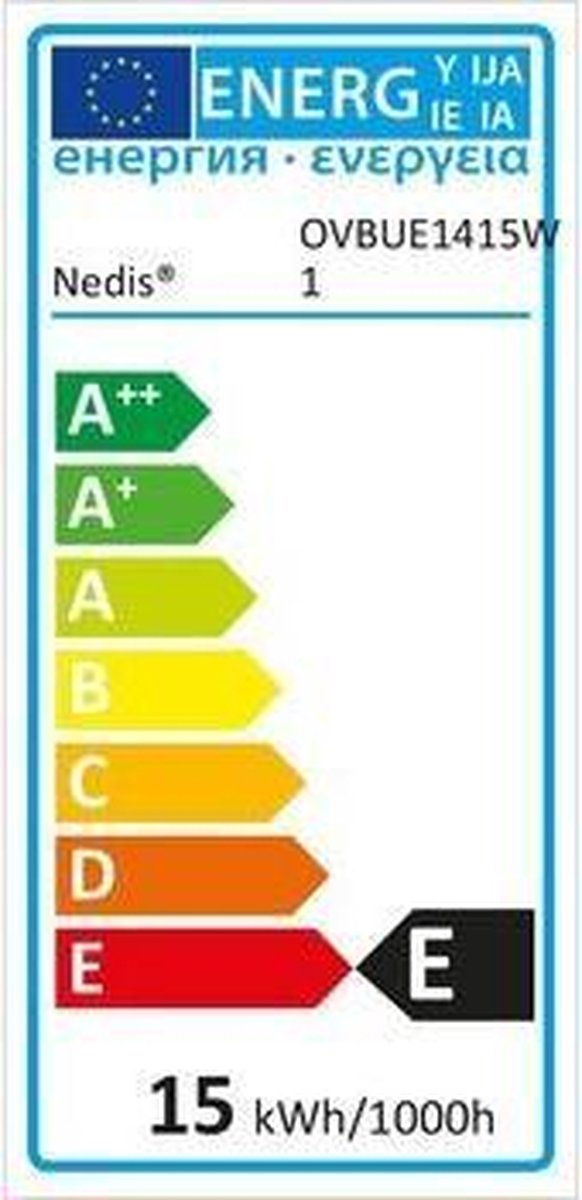 Nedis Gloeilamp voor oven | 15 W | E14 | Gloeilamp | T22 | 1 stuks - OVBUE1415W1