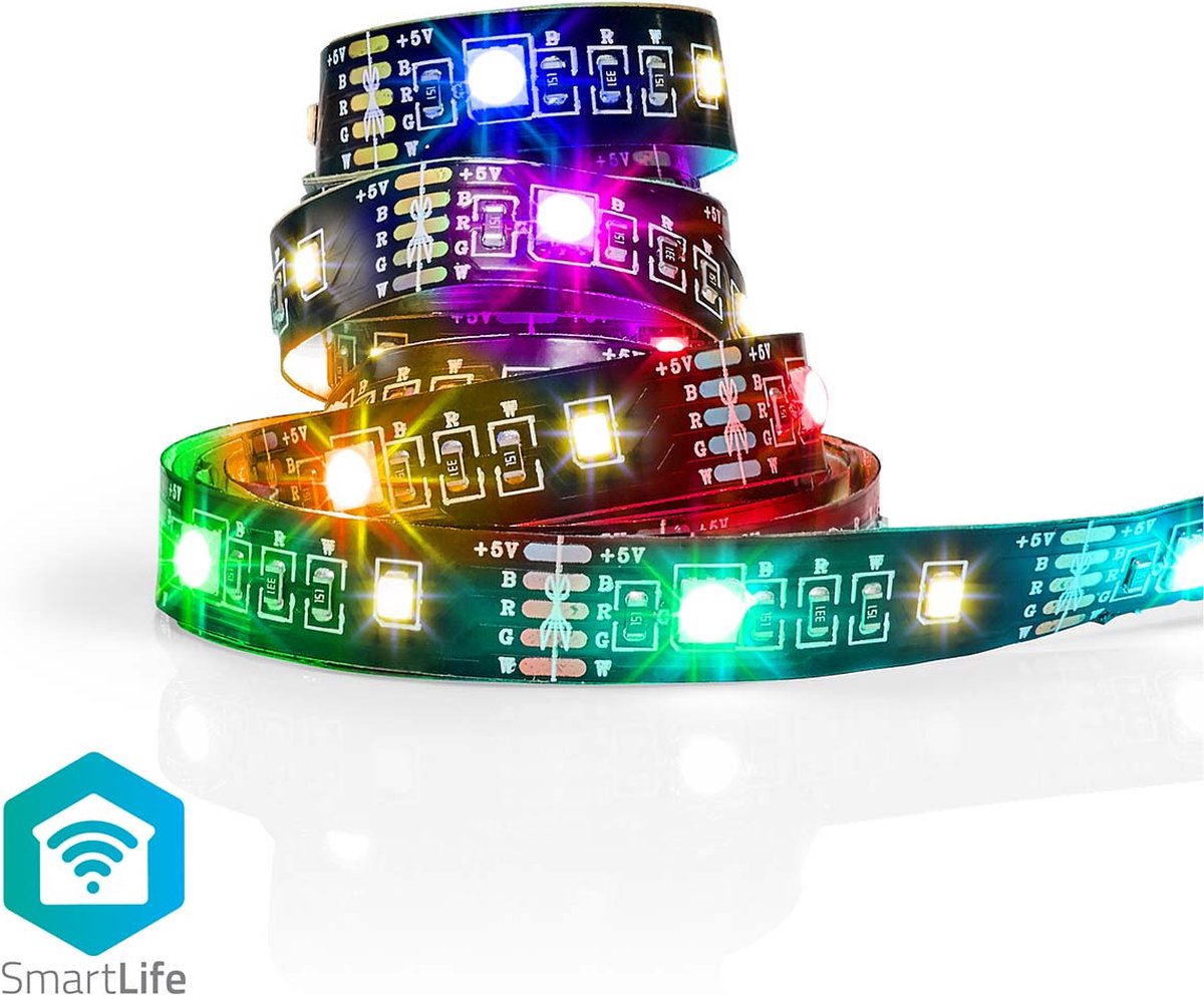 Nedis SmartLife LED-strip | Bluetooth | 2m | IP20 | 2700 K | 380 lm | 1 stuks - BTLS20RGBW