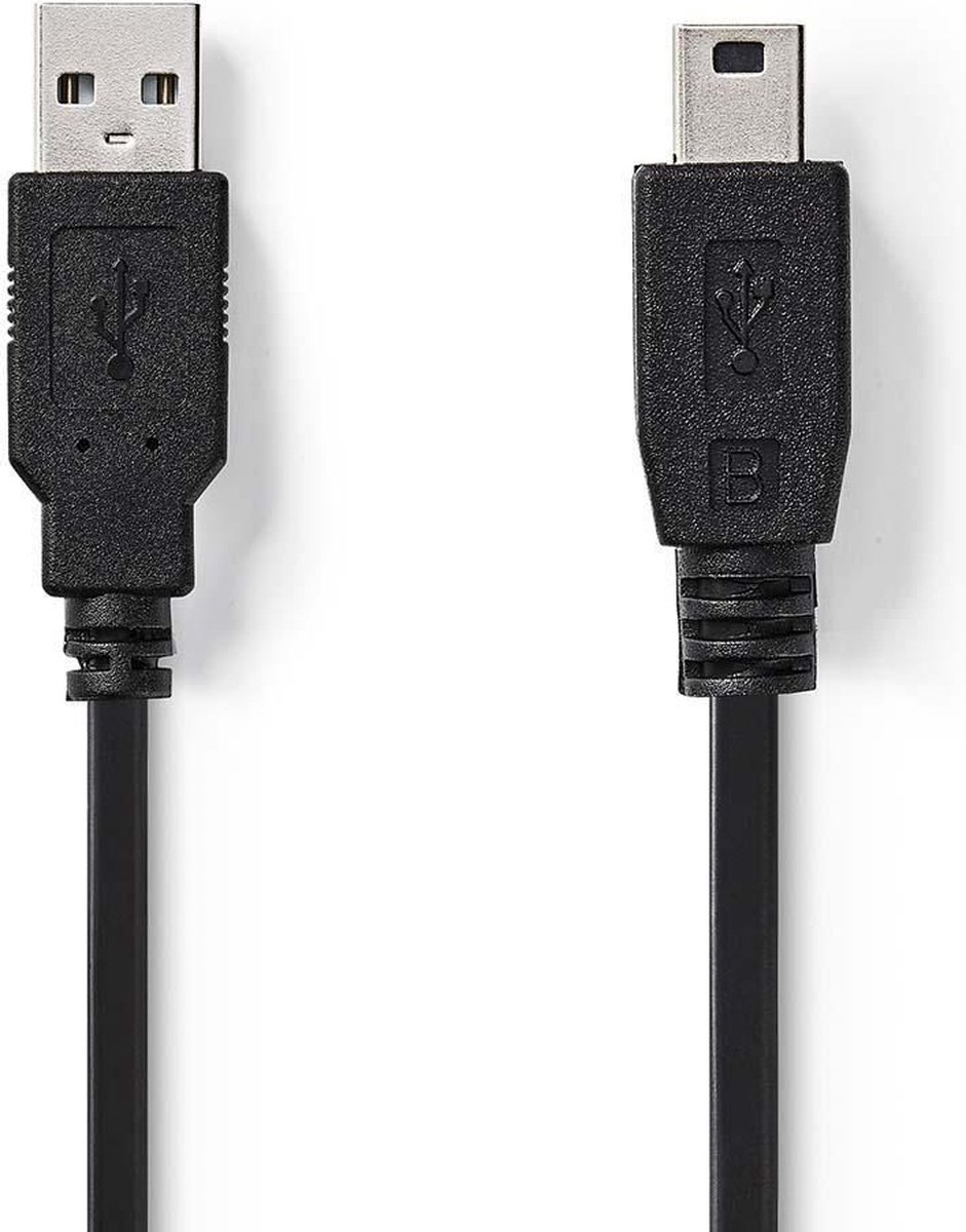 Nedis USB 2.0-Kabel | A Male - Mini 5-Pins Male | 5,0 m | - Zwart