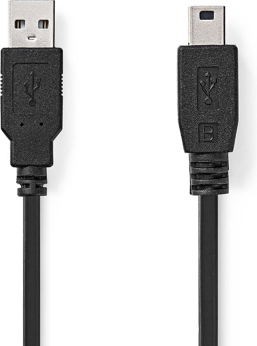 Nedis USB 2.0-Kabel | A Male - Mini 5-Pins Male | 3,0 m | - Zwart