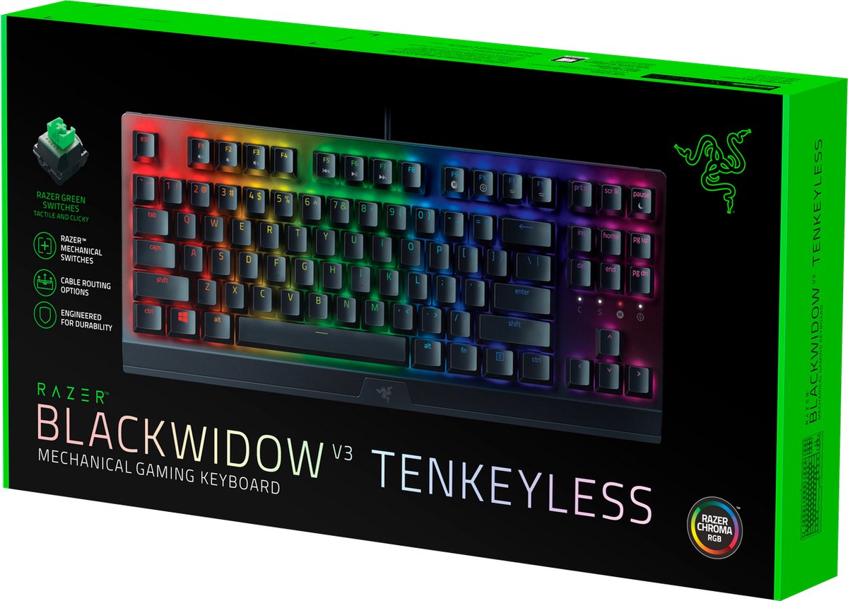 Razer BlackWidow V3 Tenkeyless Gaming Toetsenbord Green Switch QWERTY