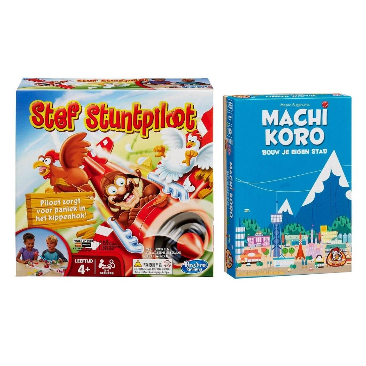Spellenbundel - 2 Stuks - Stef Stuntpiloot & Machi Koro