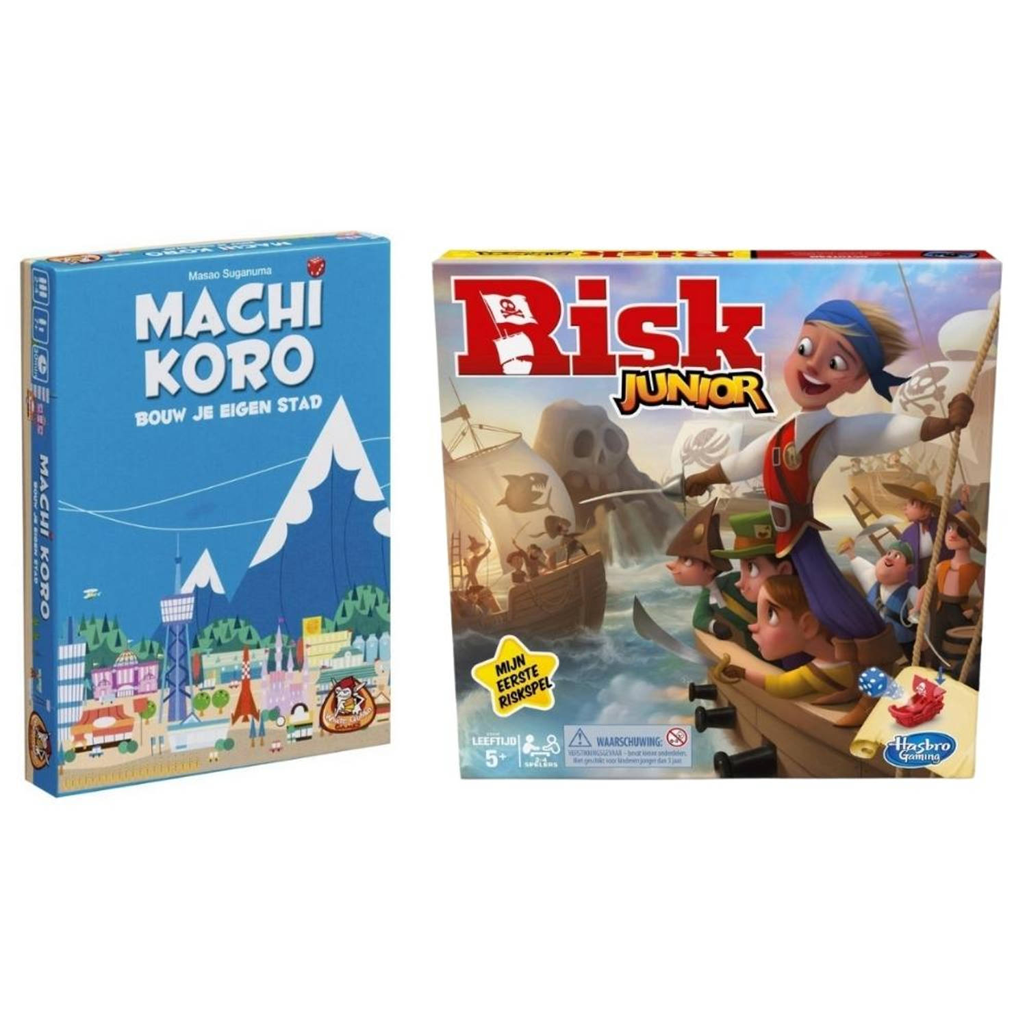 Hasbro Spellenbundel - 2 Stuks - Machi Koro Basisspel & Risk Junior