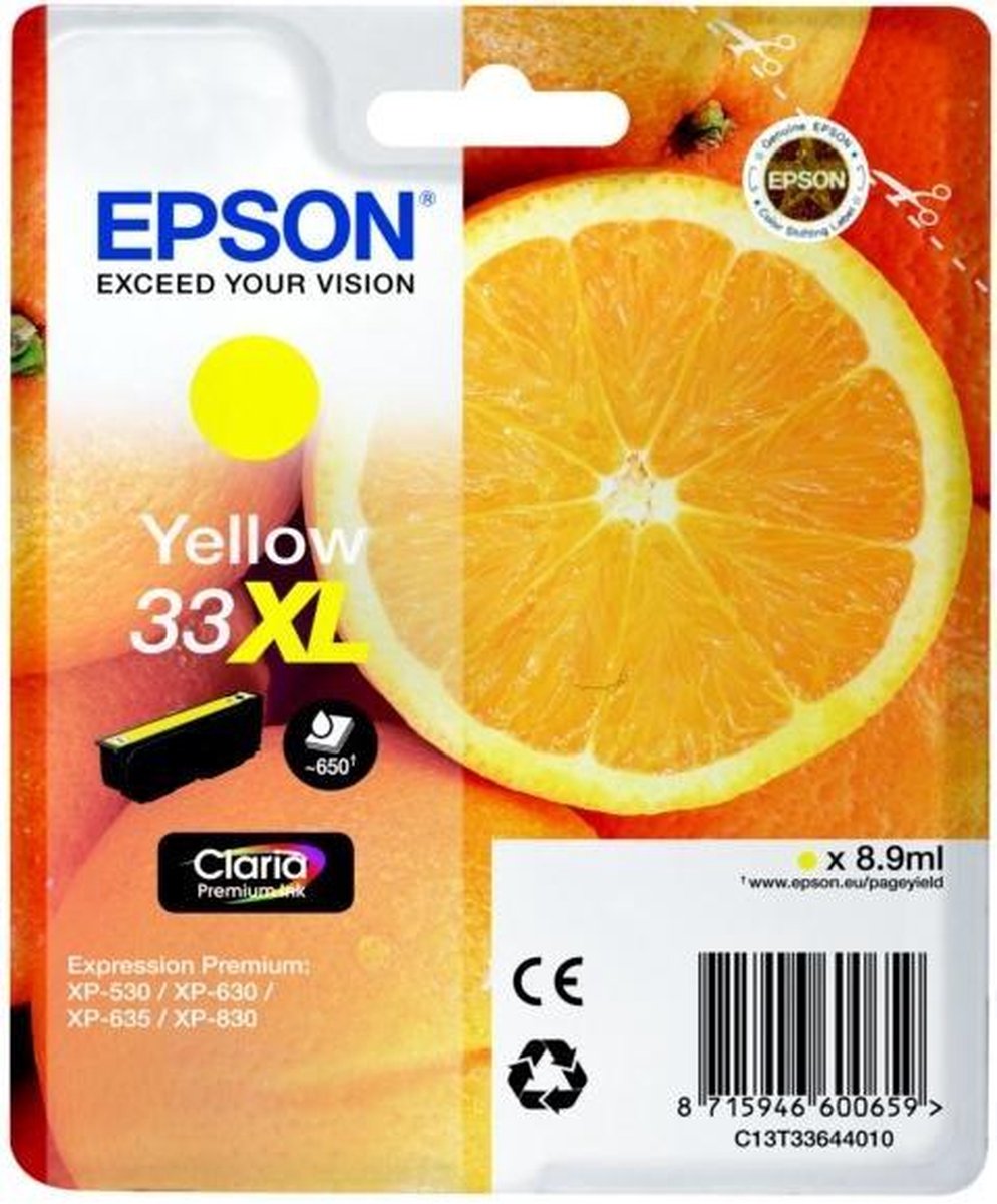 Epson Cartouche Oranges Ink Claria Premium Yellow XL - Geel