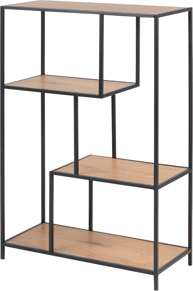 Lisomme Vic industriële houten boekenkast - B77 x D35 x H114 cm - - Bruin