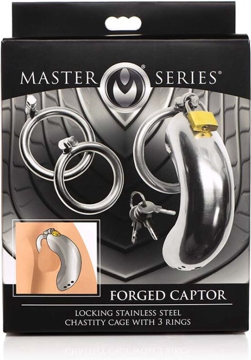 Master Series Roestvrij Stalen Penis Kooi Met 3 Ringen - Silver