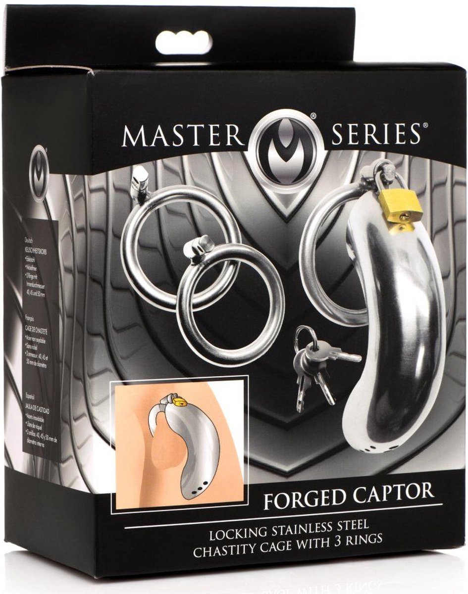 Master Series Roestvrij Stalen Penis Kooi Met 3 Ringen - Silver