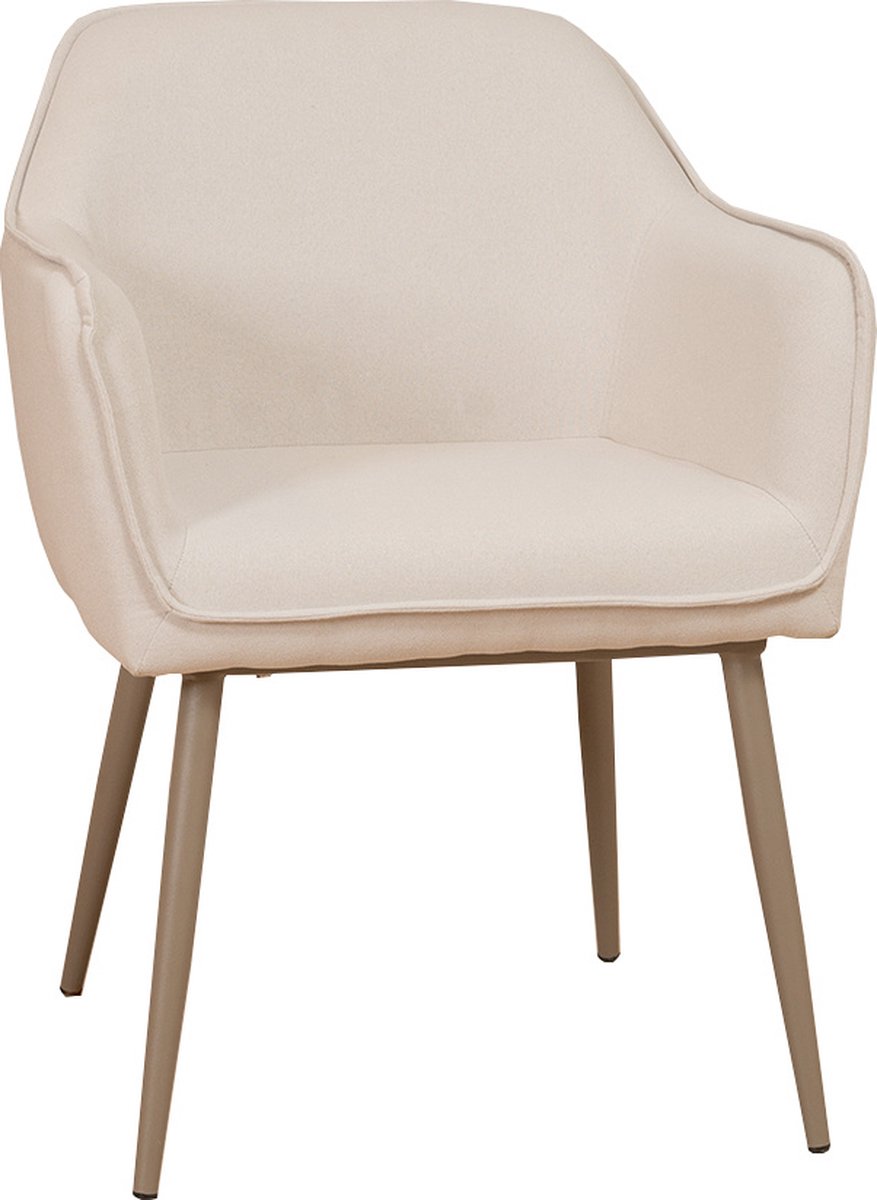 Bronx71 Scandinavische Eetkamerstoel Elin Gerecyclede Stof. - Beige
