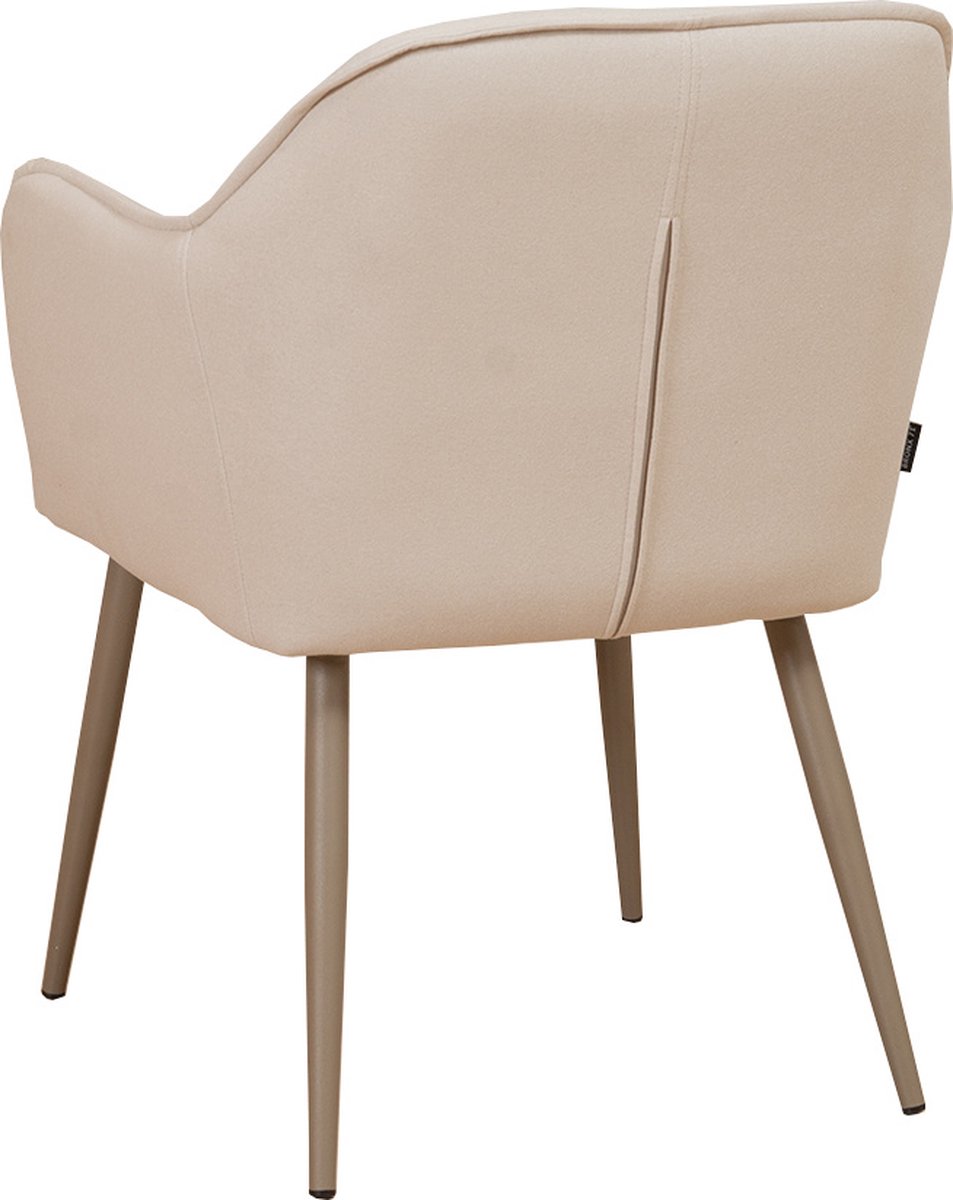 Bronx71 Scandinavische Eetkamerstoel Elin Gerecyclede Stof. - Beige