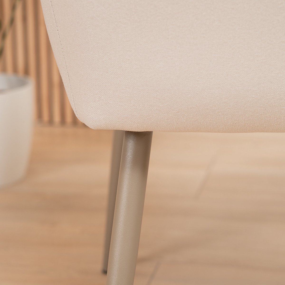 Bronx71 Scandinavische Eetkamerstoel Elin Gerecyclede Stof. - Beige