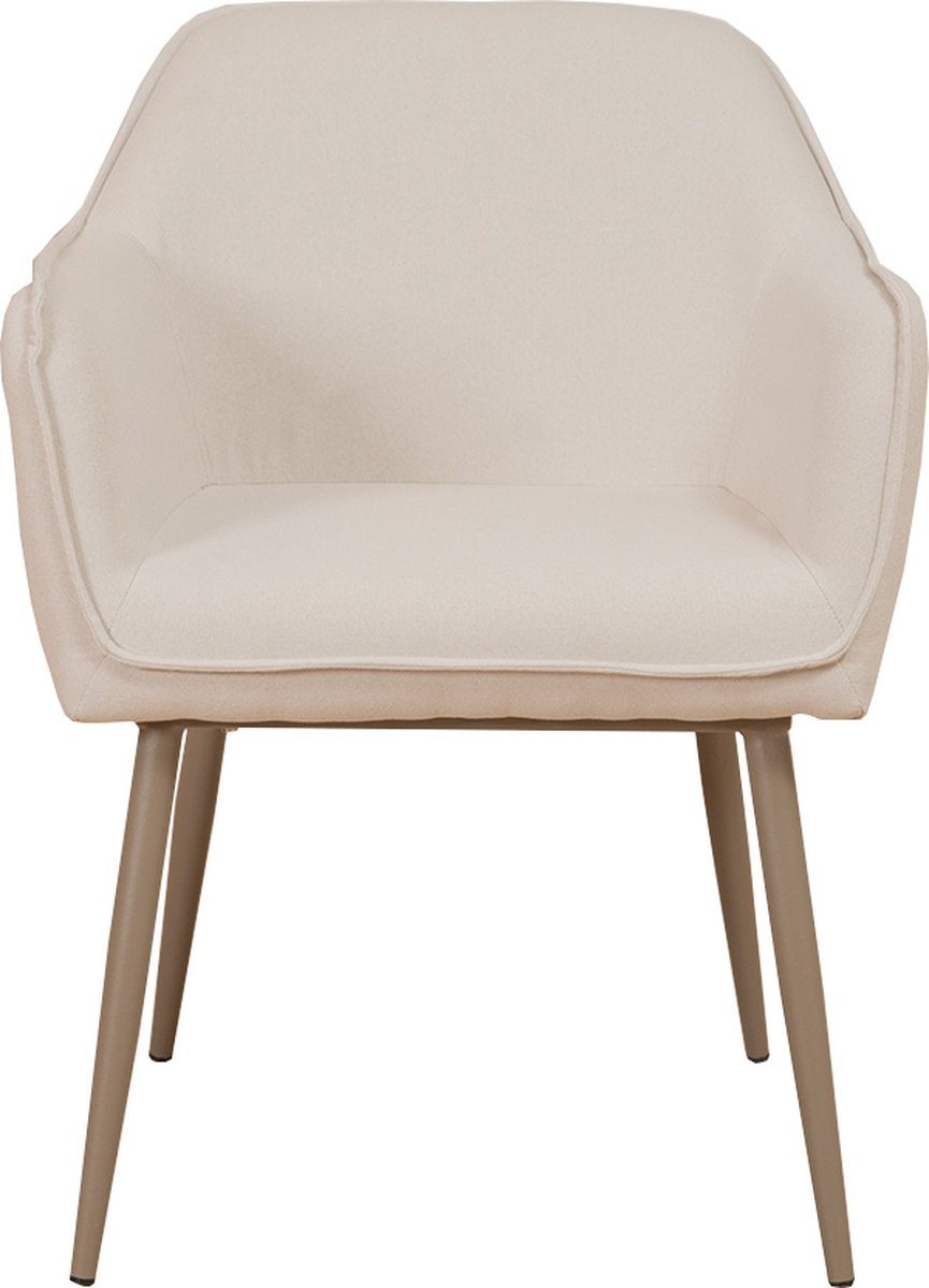 Bronx71 Scandinavische Eetkamerstoel Elin Gerecyclede Stof. - Beige