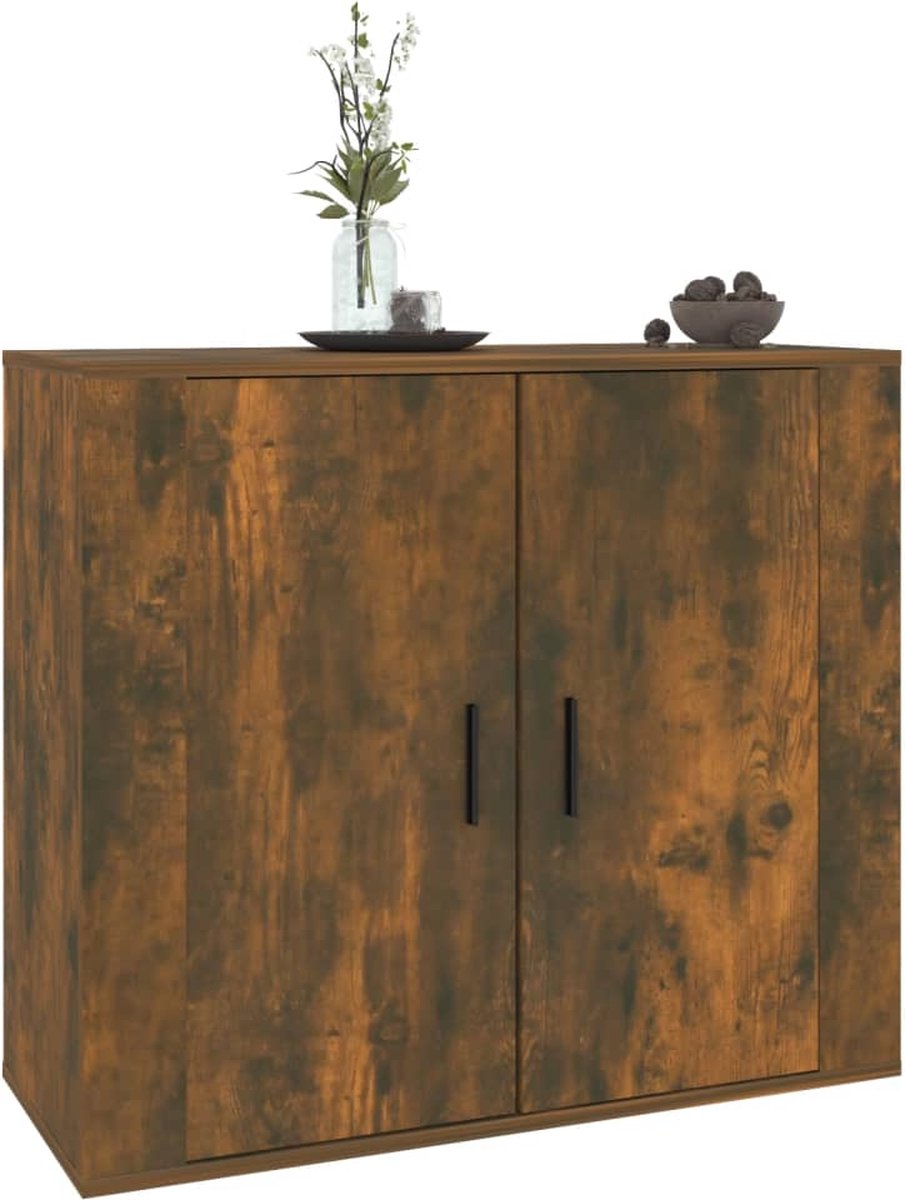 Vidaxl Dressoir 80x33x70 Cm Bewerkt Hout Gerookt Eikenkleurig - Bruin