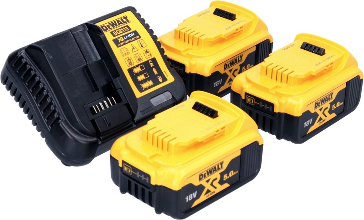 DeWalt DCG405P3 Accu Haakse Slijper | 125 mm BL | 3x 18v 5.0 Ah XR Li-Ion | +Tstak