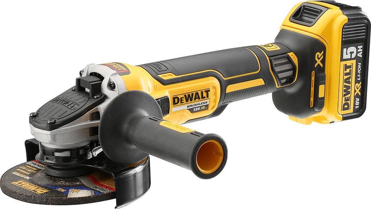 DeWalt DCG405P3 Accu Haakse Slijper | 125 mm BL | 3x 18v 5.0 Ah XR Li-Ion | +Tstak