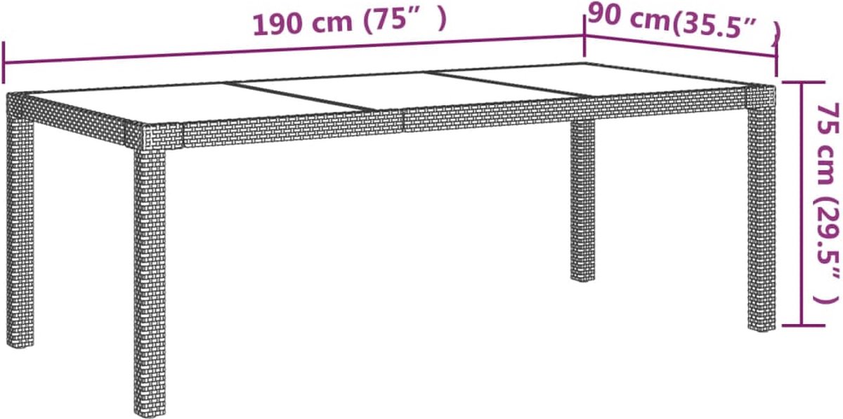 Vidaxl 7-delige Tuinset Met Kussens Poly Rattan - Grijs