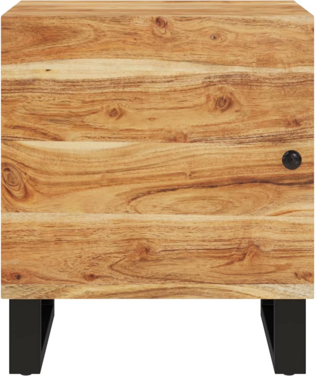 Vidaxl Nachtkastje 40x33x46 Cm Massief Acaciahout - Zwart