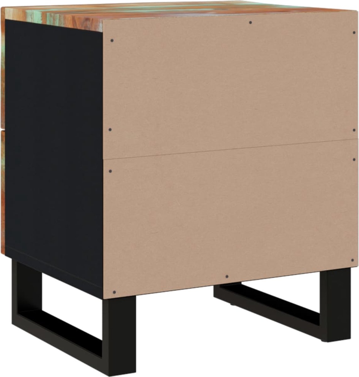 Vidaxl Nachtkastjes 2 St 40x33x46 Cm Massief Gerecycled Hout - Zwart