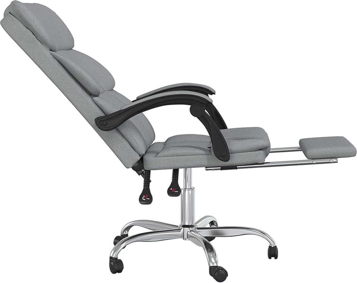 Vidaxl Kantoorstoel Verstelbaar Stof Licht - Grijs