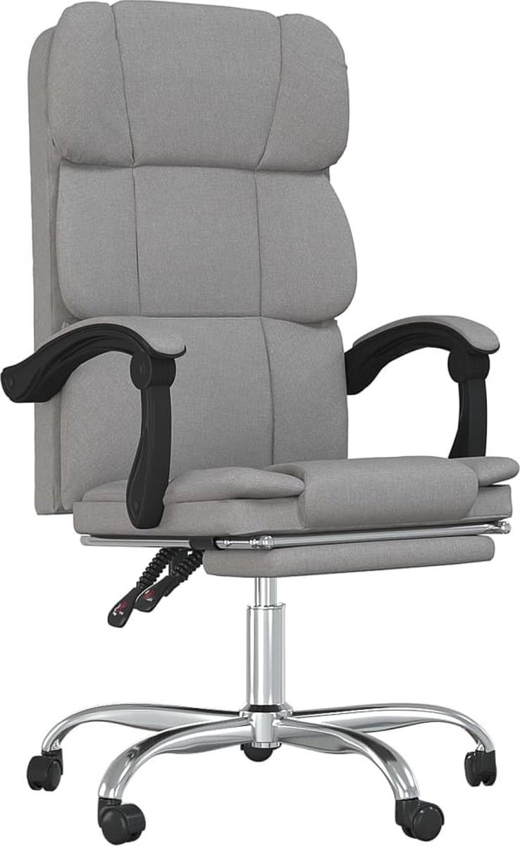 Vidaxl Kantoorstoel Verstelbaar Stof Licht - Grijs