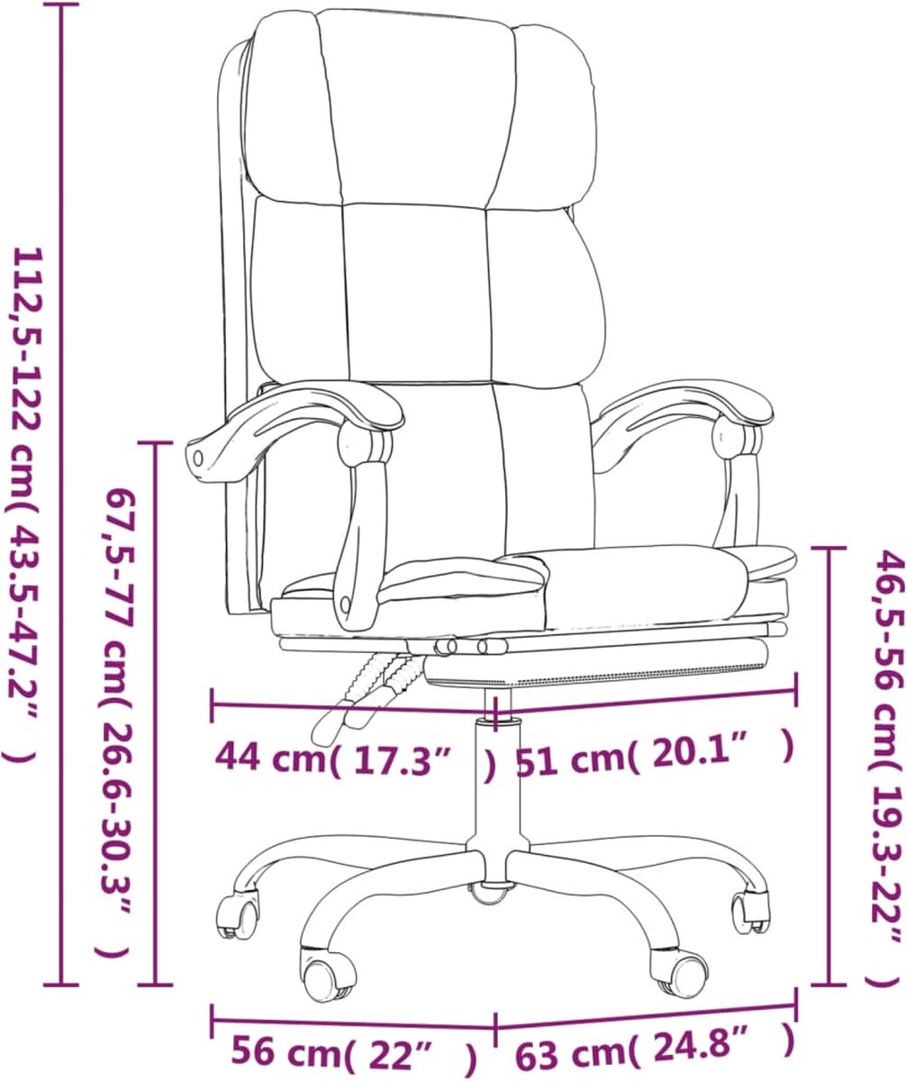 Vidaxl Kantoorstoel Verstelbaar Stof Licht - Grijs