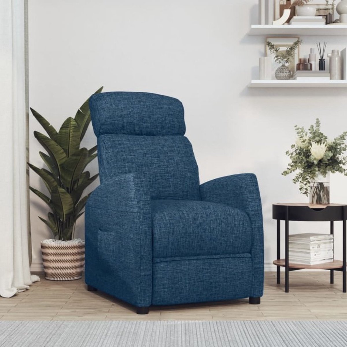 Vidaxl Fauteuil Verstelbaar Stof - Blauw