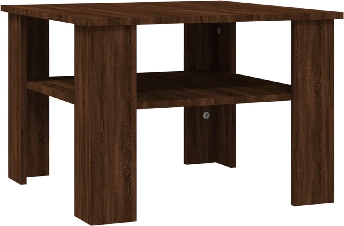 Vidaxl Salontafel 60x60x42 Cm Bewerkt Houteikenkleurig - Bruin