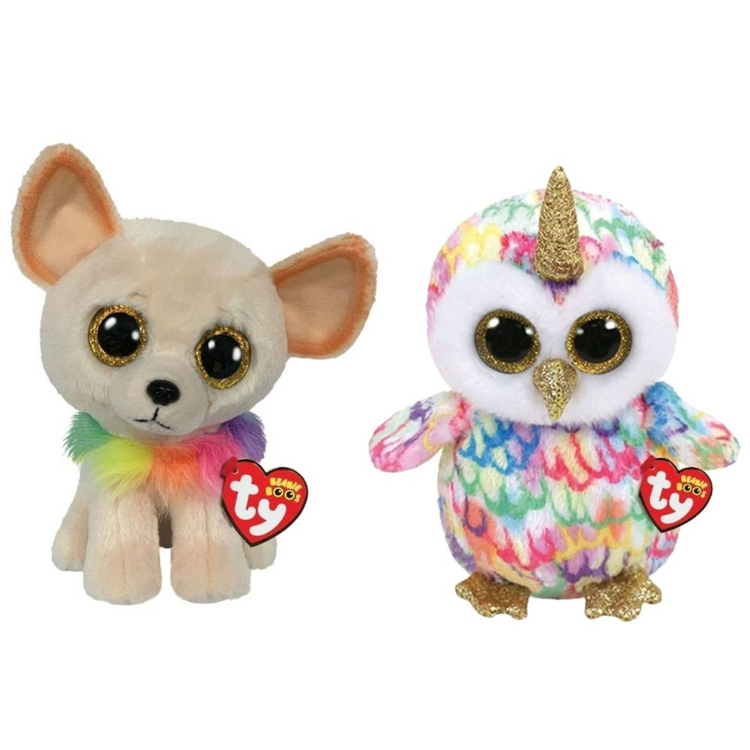 ty - Knuffel - Beanie Buddy - Chewey Chihuahua & Enchanted Owl