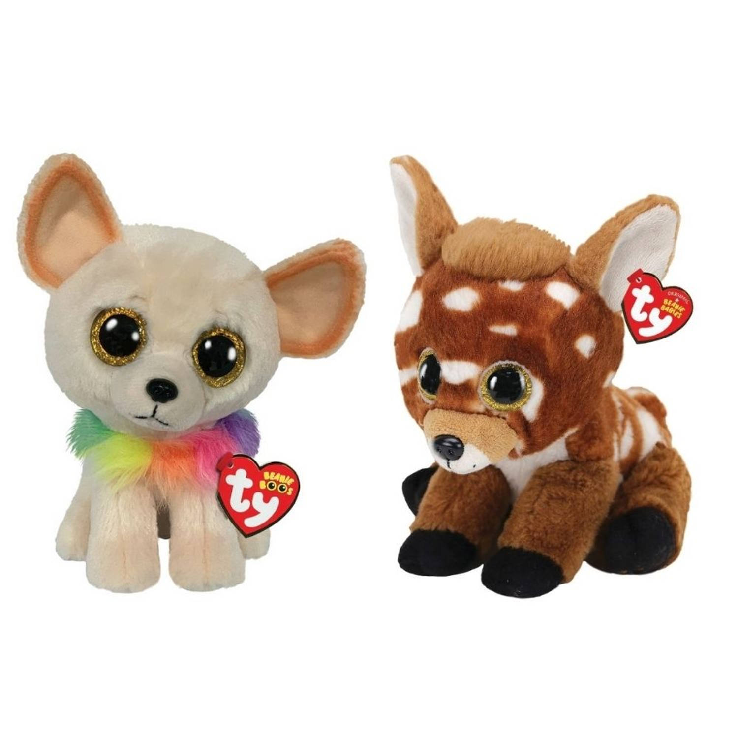 ty - Knuffel - Beanie Buddy - Chewey Chihuahua & Buckley Deer