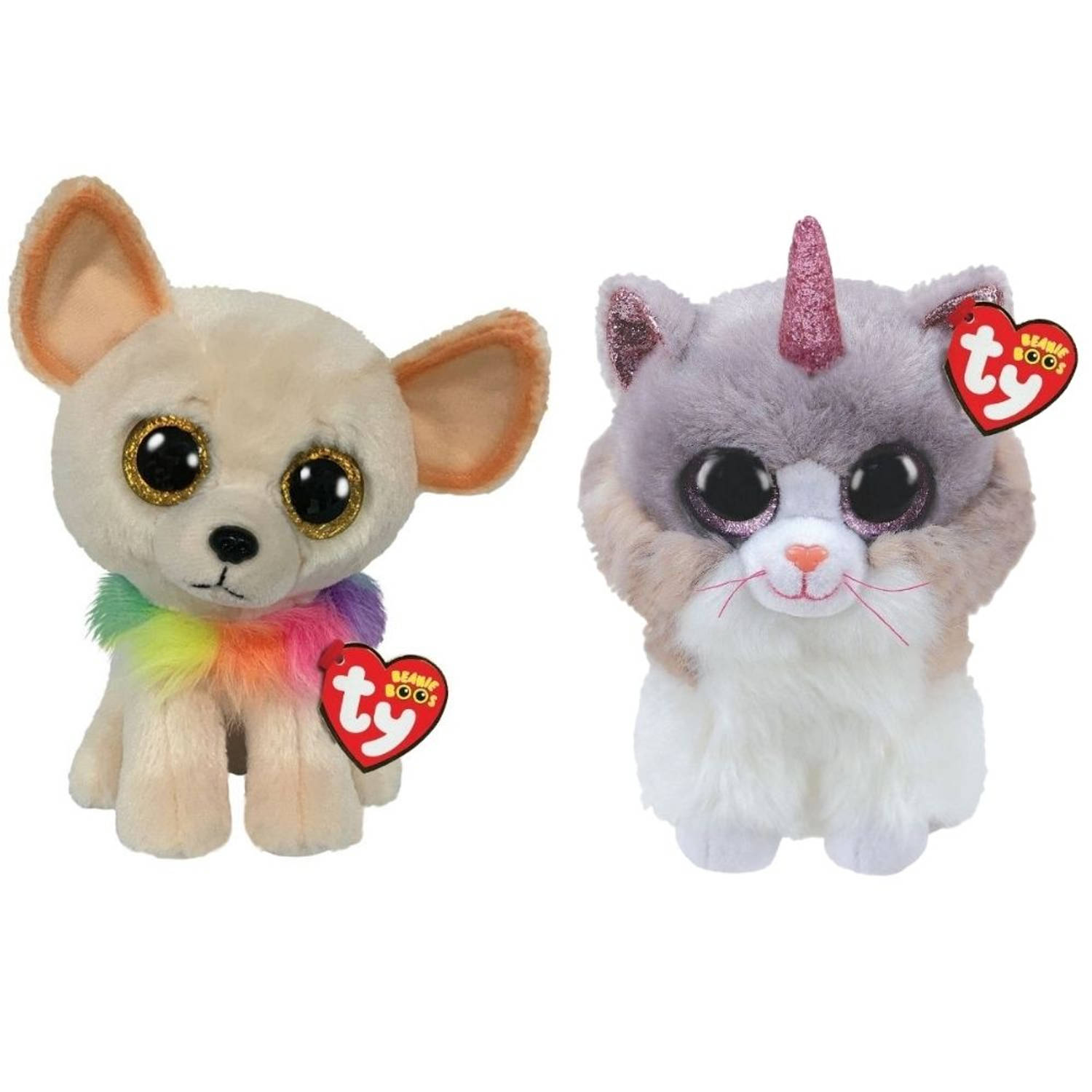 ty - Knuffel - Beanie Buddy - Chewey Chihuahua & Asher Cat