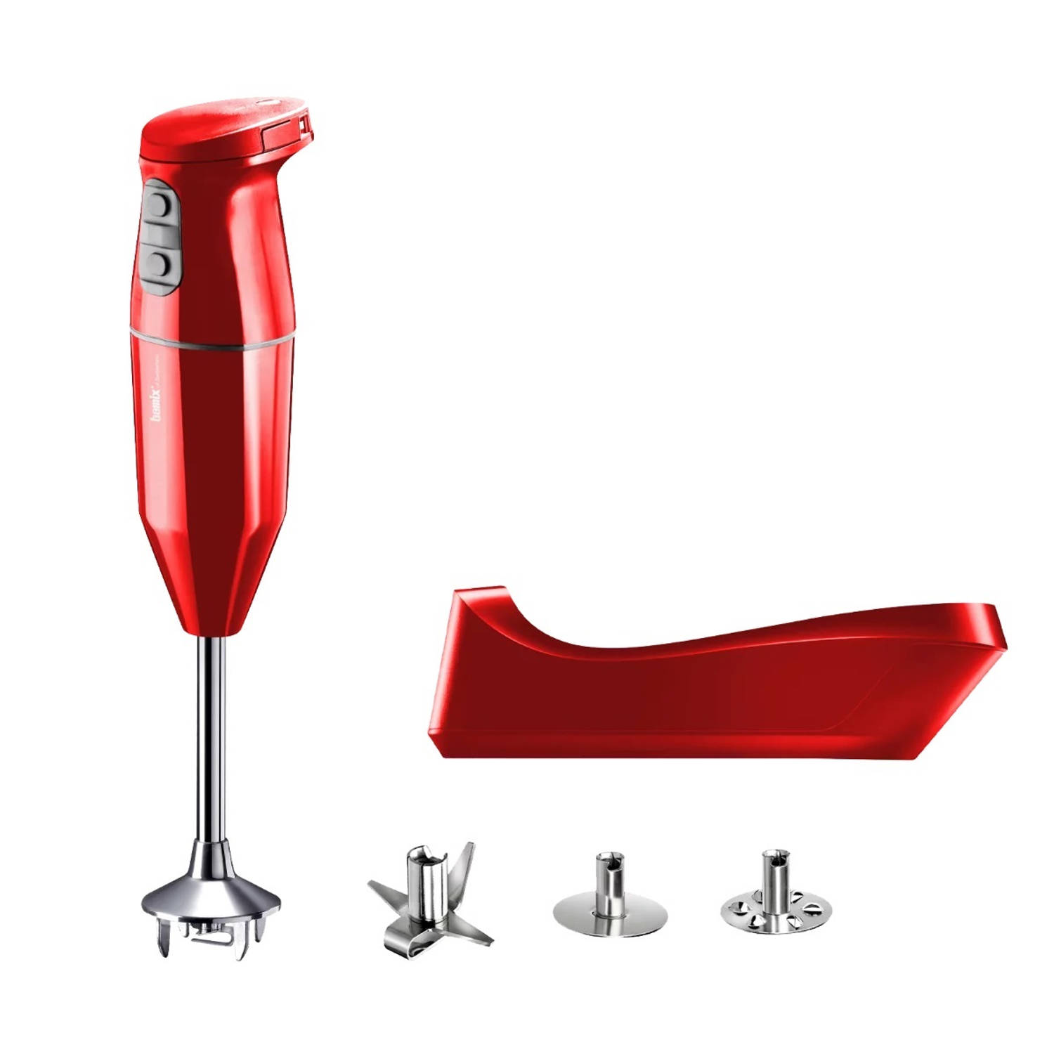 Bamix Draadloze Staafmixer / Keukenmachine - 3 Snelheden - Cordless Plus - Rood