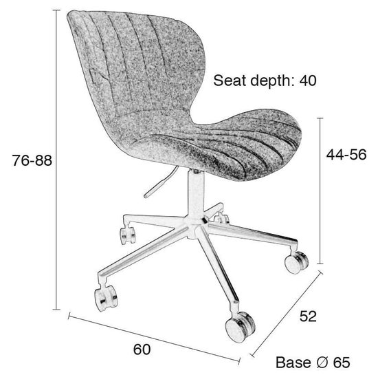 Zuiver OMG LL Bureaustoel - Bruin