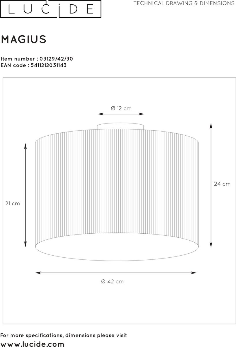 Lucide Magius Plafonnière - Bruin