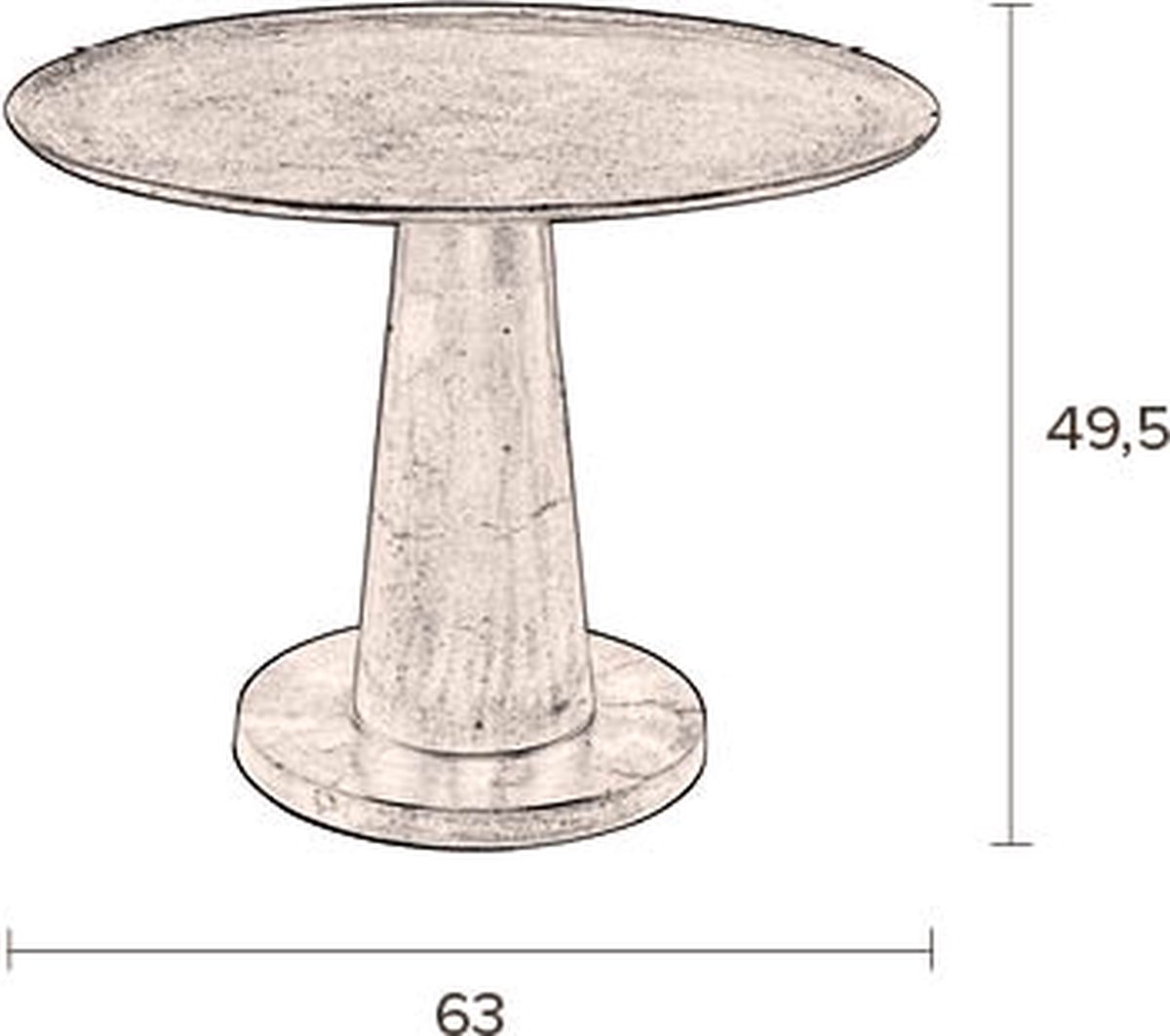 Dutchbone Brute Bijzettafel - Goud